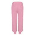 thumbnail image 2 of Audhol Waffle Pants Women, Ladies' Casual Solid Color Sports Threaded Mouth Casual Pants Women’S Joggers Pink XL, 2 of 5
