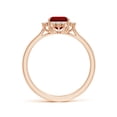 thumbnail image 2 of ANGARA Lab Grown 1.6 Ct Prong-Set Emerald-Cut Ruby Halo Engagement Ring for Women in 14K Rose Gold (Size-8x6mm) | July Birthstone, Birthday, Anniversary, Jewelry Gift for Women | Lab-Grown Ruby Ring, 2 of 7