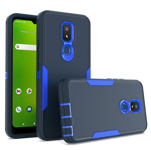 For AT&T Motivate 3 EABF22206 Slim Tough Brushed Hybrid Cell Phone Cover Case - Tough Blue