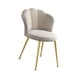 thumbnail image 5 of Sillón de tocador con asiento tapizado y cojín de esponja redondo con respaldo y patas de metal Gris, 5 of 8