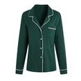 thumbnail image 4 of RH Women Pajamas Set Button Down Sleepwear Long Sleeve Nightwear Long Pants Pj Set S-XXL RHW4013, 4 of 7
