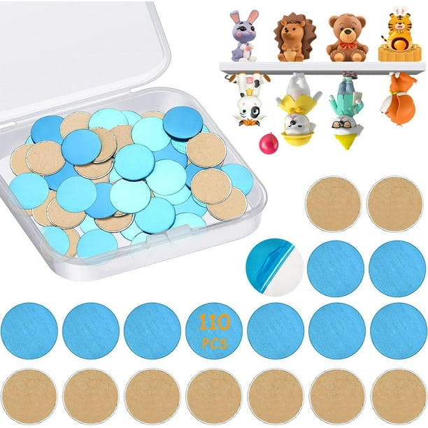 110 piezas de placas de metal para figuras de Tonies, autoadhesivas, juego de placas de metal redondas para teléfono móvil, placas de metal hechas de acero inoxidable magnético con base adhesiva para