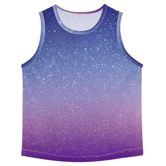 Purple Blue Gardient Glitter Vest Undershirt Tank Top Sleeveless Quick Dry 3T