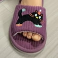 thumbnail image 7 of XIMIN Kid Boys Girls Halloween Slippers Soft Sole Cute Spooky Slippers Black Cat Embroidery Open Toe Cozy Plush Shoes Slip On Footwear Indoor House Shoes, 7 of 7