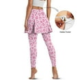 thumbnail image 3 of SCRAWLGOD Leopard Print Pink Gym Yoga Legging with Skirts for Women Fashionable High Waist Tennis Golf Skorts Leggings Comfortable Stretchy Running Clothes, S, 3 of 7