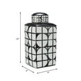 thumbnail image 4 of Square Jar Ceramic Vase with Lid for Home and Living Room Decor - Decorative Flower Vase for Bedroom, Office, and Dining Room - Accent Jar for House and Tabletop Styling - 18", White & Black, 4 of 13
