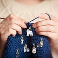 thumbnail image 5 of 11Pcs Animal Stitch Marker Charms Cat Dog Alloy Enamel Charm Locking Markers Acrylic Number Bead Knitting Row Counter Chains with Claw Clasps, 5 of 8