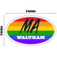 thumbnail image 3 of Waltham MA Massachusetts Middlesex County Rainbow Pride Flag 6 Stripes Pride Flag Euro Decal Bumper Sticker 3M Vinyl 3" x 5", 3 of 3
