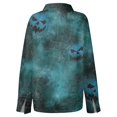 thumbnail image 6 of Delconic Womens Halloween Print Button Down Shirt Long Sleeve Casual Regular Fit Collared Blouse Floral Ghost Pattern Top Blue XL, 6 of 7