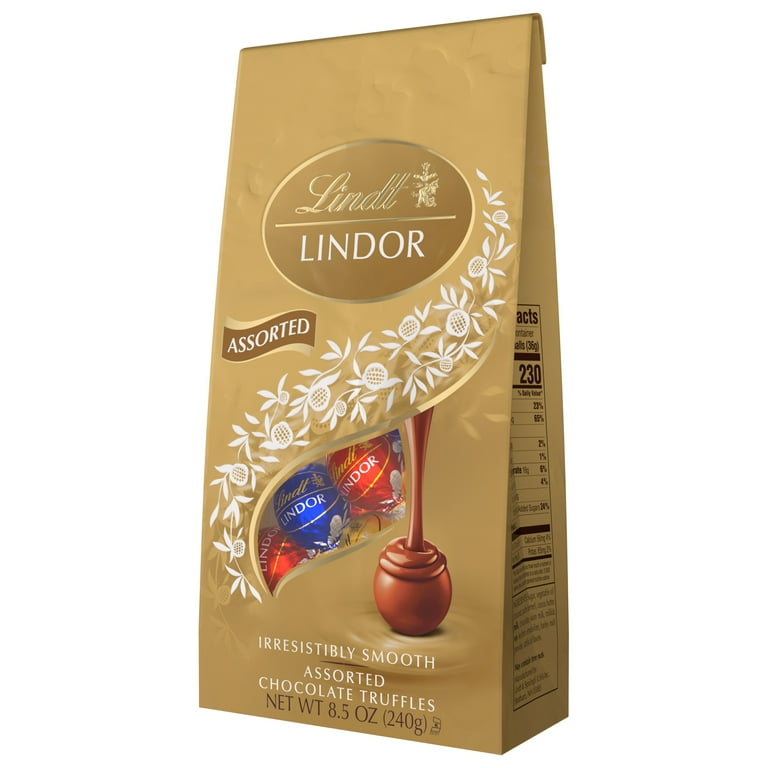 Lindt Lindor Assorted Chocolate Candy Truffles, 8.5 oz. Bag