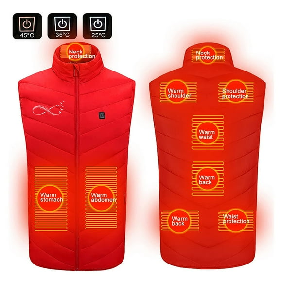 Meichang Heated Vest for Men and Women Waterproof Outdoor Work Outerwear Rechargeable with USB Port Heated Jacket Snow Warm Heated Coat