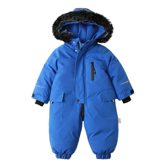 Zshosam Baby Boy Clothes Newborn Baby Winter Hooded Romper Fleece Snowsuit Jumpsuit Outfits Size 2T 3T,(Blue 2-3 Years)