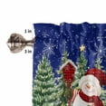 thumbnail image 5 of Christmas Snowman Kitchen Curtains and Valances Set, Xmas Tree Forest Snowflake Winter Navy Blue Rod Pocket Window Valance Window Curtain Panels for Living Room Bedroom Laundry, 27.5x36in, 3 Pieces, 5 of 7