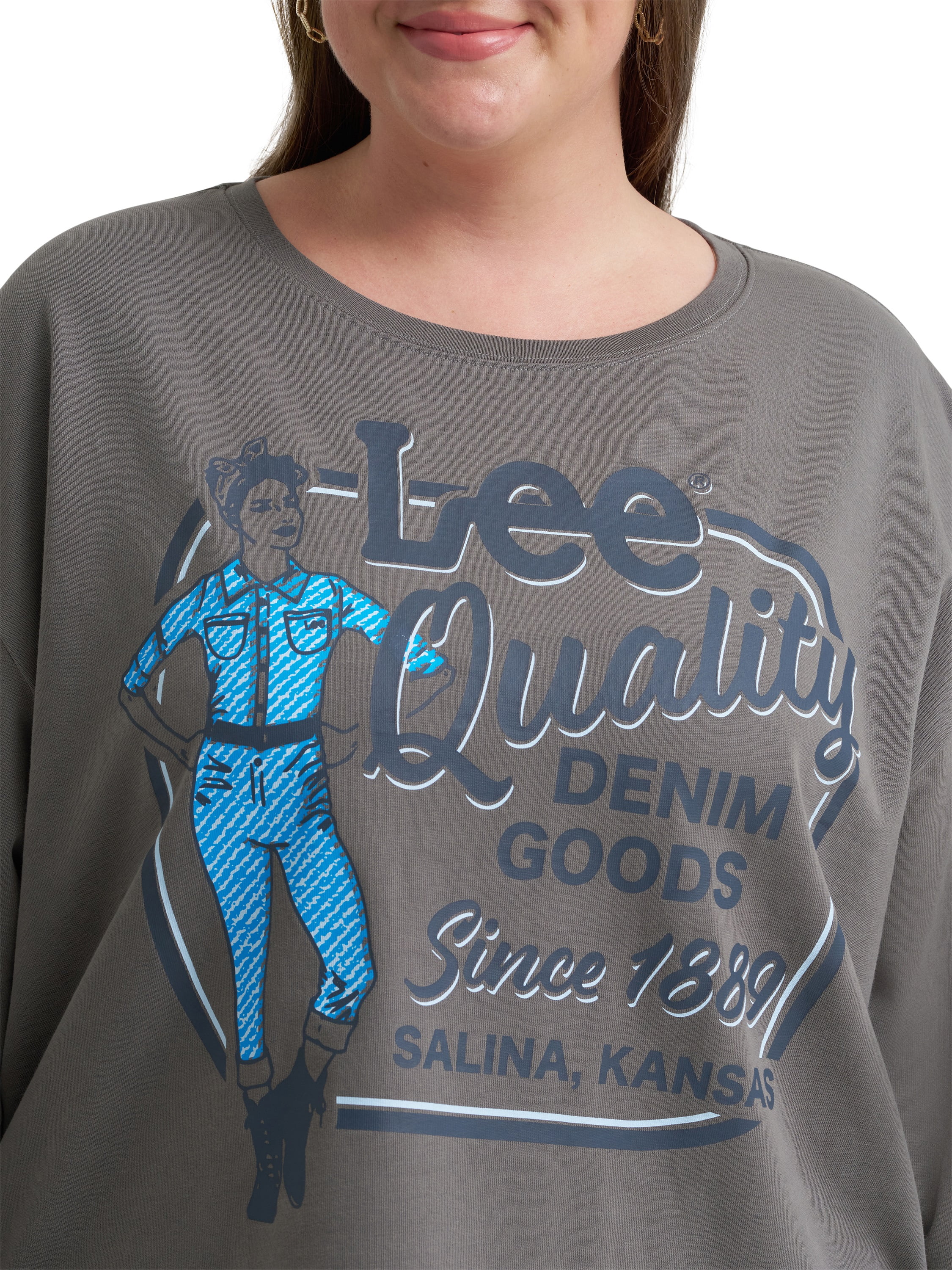 Lee® Women's Plus Relaxed Crew Sweatshirt, Sizes 0X-4X