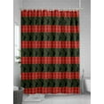 thumbnail image 5 of Christmas Winter Deer Standard Shower Curtain Set, Waterproof Shower Curtains for Bathroom, Red Classic Plaid Green Pastoral Washable Fabric Cloth Bath Curtain for Bathtub with Hooks 72x72 Inches, 5 of 6