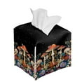 thumbnail image 6 of ZIATUBLE Mushroom Flower Square Tissue Box Cover Galaxy Leather Tissue Holders Decoration with Snap Button Napkin Organizer Dispenser Lightweight Tissue Holder for Car Decoration, 6 of 7