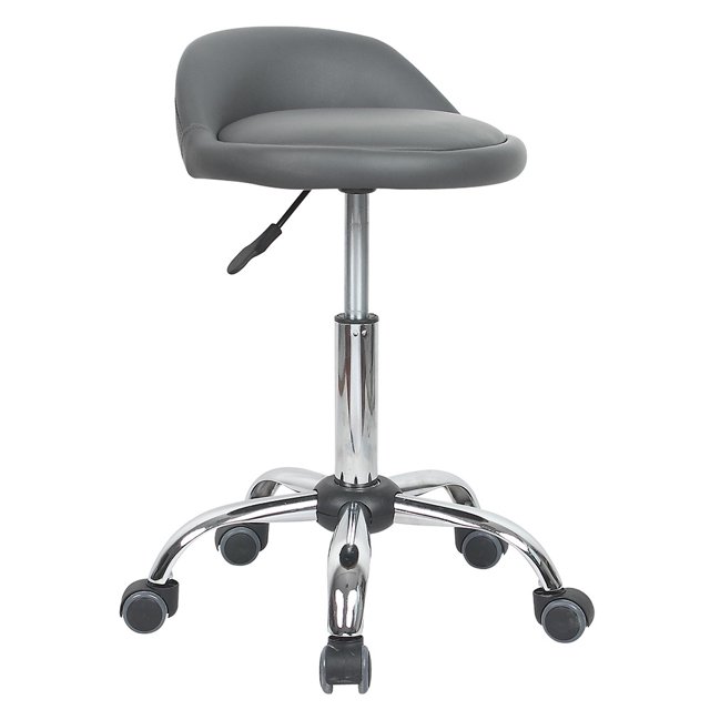Juno Adjustable Height Massage Stool w/Wheels - Gray