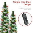 thumbnail image 5 of Best Choice Products Set of 3 XL Pre-Lit Hand-Painted Ceramic Tabletop Christmas Trees w/Multi Lights  Flocked Green, 5 of 7