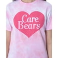 thumbnail image 4 of Care Bears Women's Classic Heart Symbol Tie-Dye Skimmer Raw Edge Crop Top T-Shirt, 4 of 6
