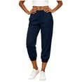 thumbnail image 7 of Women Cargo Pants Solid Color Elastic High Waisted Sweatpant Comfy Trousers Lightweight Joggers Pants with Pockets, 7 of 7