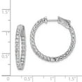 thumbnail image 2 of White Sterling Silver Earring In & Out Hoop Women'S Cubic Zirconia CZ Round Clear 25 mm, 2 of 2