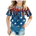 thumbnail image 3 of Mrzhqd Summer Toddler Boys Girls Independence Day Short Sleeve Prints T Shirt Tops Clothes Hot Pink 8-9 Years, 3 of 5