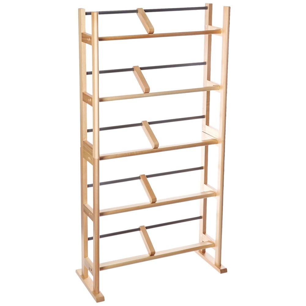 Atlantic Element Media Storage Rack Holds Up to 230 Cds or 150 Dvds, Contemporary Wood & Metal