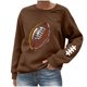 thumbnail image 3 of TaTaai Women Baseball Print Crew Neck Long Sleeve Drop Shoulder Top Hoodie Ladies Spring Autumn Daily Commute Street Wear Soft Comfortable No Fading Machine Washable Stylish Top Gift, 3 of 4