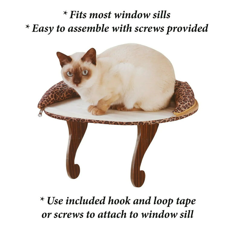 Mewoofun Cat Window Perch, Cat Window Hammock Seat, Space Saving Window Perch, Mounted Kitten Bed, Cat Resting Shelf