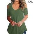 thumbnail image 1 of Blusa suelta de manga corta con camiseta sexy para niña con hombros descubiertos, Verde, XXL Methold AP001291-35, 1 of 5