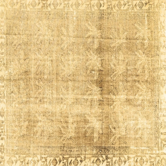 Ahgly Company Indoor Square Persian Brown Traditional Area Rugs, 4' Square
