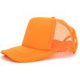 thumbnail image 2 of MIASHUI Outdoor Solid Color Embroidered Men's and Women's Sun Hat Trucker Mesh Cap Adjustable Baseball Cap Orange, 2 of 3