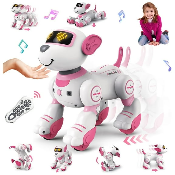 Remote Control Robot Dog Toy For Kids - Interactive Touch & Follow 17 Functions Robot Dog Pet, Programmable Smart Walking Puppy Intelligent Dancing RC Robot Toys For Girls 3-12 Birthday Gifts