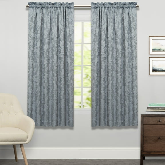 Flora Scrolling Leaf Jacquard Single Tailored Window Curtain Panel 63"x52"