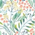 thumbnail image 6 of Watercolor Forest Floral Peel and Stick Wallpaper Removable White/Green/Pink Vinyl Self Adhesive Shelf Liner 17.7in x 9.8ft, 6 of 9
