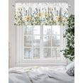 thumbnail image 3 of Rustic Watercolor Floral Kitchen Valances for Windows Yellow White Daisy Green Leaf Valance Curtains&nbsp; for Kitchen /Living Room/Bedroom/ Bathroom Decor, 54"x18 " ,Rod Pocket 1 Panel, White, 3 of 7