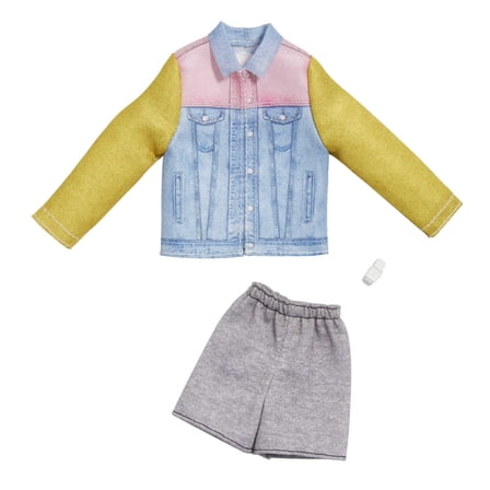 Barbie Fashions Ken Doll Clothes, Set with Denim Jacket, Shorts & Accessory (1 Outfit)