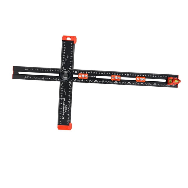 DOLITY Règle Carrée en T Outil de Mesure en Aluminium pour Installer Poignées de Porte Menuiserie 650mmx50mmx55mm