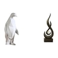 thumbnail image 1 of Escultura de pingüino,Escultura de pingüino para decoración nórdica del hogar,Escultura abstracta de fuego,Estatua de arte abstracto para decoración del hogar,Escultura de fuego, 1 of 8