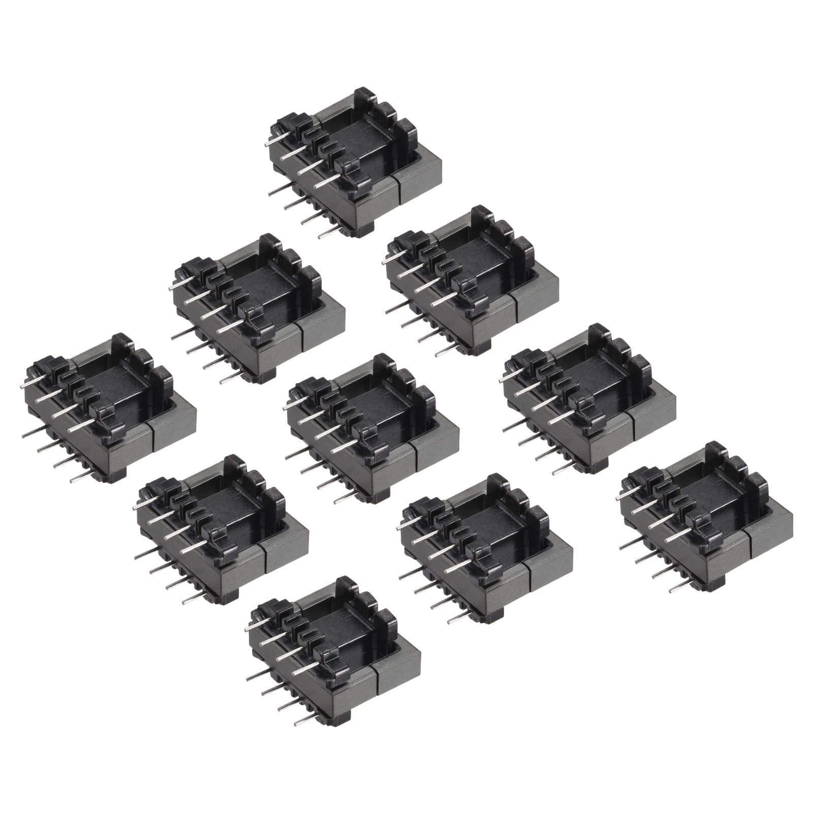 Uxcell Transformer Bobbin EE25 Vertical 4+4 with Ferrite Core Halves 10