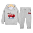 thumbnail image 2 of 7-8 Years Toddler Boys 2 Piece Outfit Set Fire Engine Graphic Hoodie and Pants, 2 of 5