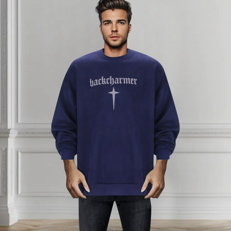 Custom Logo Heavy Embroidery Mens Oversized Blank Sweatshirts Crew Neck Oversized Street Wear Cotton Drop Shoulder Crewneck