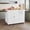 L-White, variant on CBJCBJ Kitchen Islands Cart on Wheels with Storage, Wood Microwave Table with Drawers and Spice Box , for Dining Room,Blue