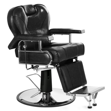 Artist Hand Heavy Duty Reclining Barber Chair Salon Hair Styling Tattoo (Black)