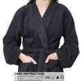 thumbnail image 5 of GOLD TEXTILES Premium Terry Cloth Robes for Women Lightweight Long Bathrobe, Adjustable Towel Robe Belt with Collar X-Large Long Black Pack of 1, 5 of 6