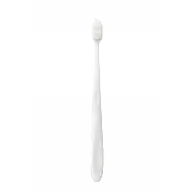Cepillo de dientes de cerdas suaves con cabezal de onda pequeño, protector bucal, cepillo de dientes para el cuidado de las encías, artículos de aseo diarios, blanco
