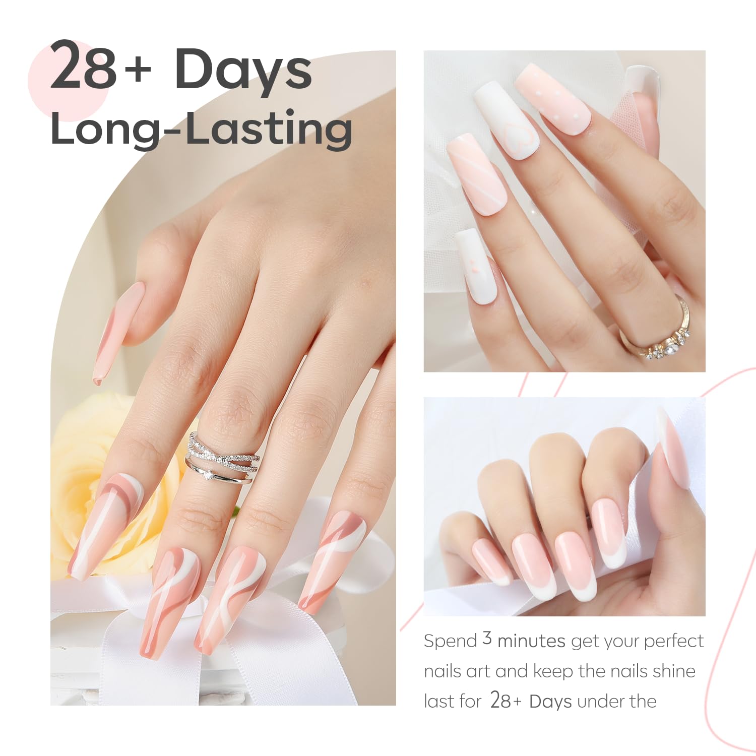 Modelones Gel Nail Polish Set, 6 Colors Nude Pink photo 6