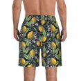 thumbnail image 3 of KLL Citrus Fruits Elegant Lemons Men's Casual Summer Beach Shorts Hawaiian Shorts with Pockets-Medium, 3 of 5