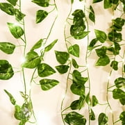 Better Life Attic 31ft Pre-lit greenery garland, Pothos Vines with Fairy Lights, Decorative Artificial Leaves Lights, Battery Powered