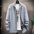 thumbnail image 4 of Cárdigan de punto para hombre, suéter grueso de moda coreana para otoño e invierno, jerséis Harajuku de alta calidad, ropa popular, abrigos, 4 of 5